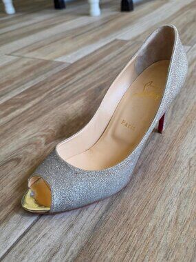 Christian Louboutin YOU YOU 85 Glitter Mini/Specchio Toe Shoe Eur. 39.5